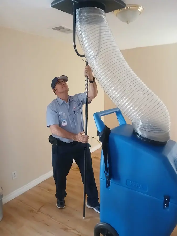 Mini Split Installation technician using HEPA equipment in Powder Springs